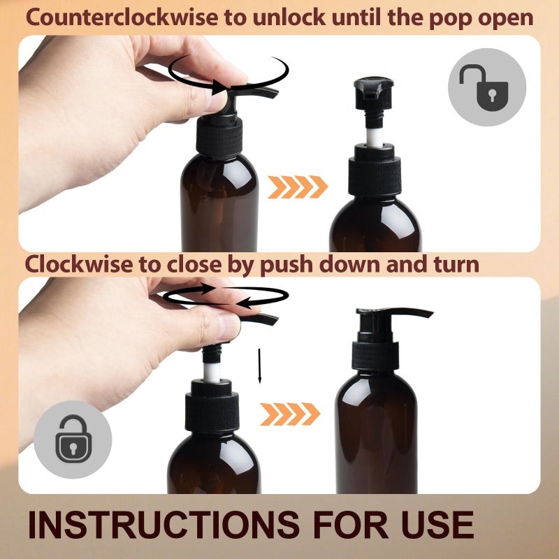 Dukrouk Body Oil Container,Body Oil Dispenser with Lotion Pump,Leak-Proof and BPA-Free Plastic,2PCS - Image 5