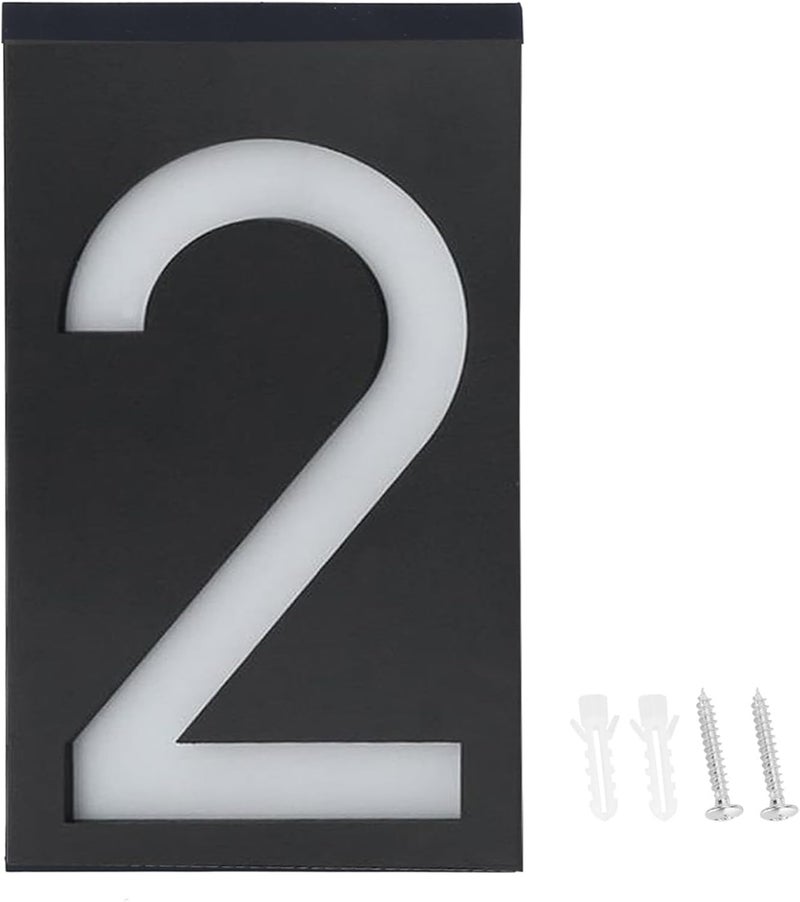 Solar Powered LED Number Sign Light for Door Address House Hotel Store Outdoor Weatherproof with 6 Bright LEDs Easy Install Theft Design Polycrystalline Silicon Panel - Image 2