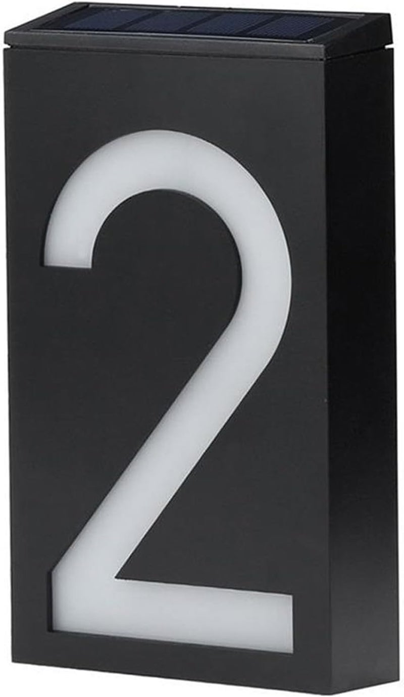 Solar Powered LED Number Sign Light for Door Address House Hotel Store Outdoor Weatherproof with 6 Bright LEDs Easy Install Theft Design Polycrystalline Silicon Panel - Image 1