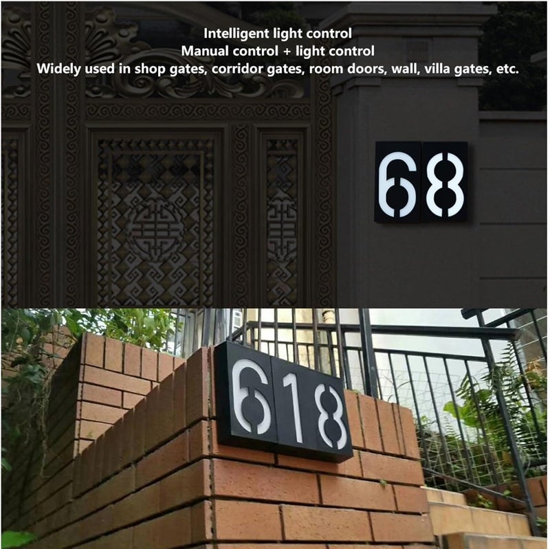 Solar Powered LED Number Sign Light for Door Address House Hotel Store Outdoor Weatherproof with 6 Bright LEDs Easy Install Theft Design Polycrystalline Silicon Panel - Image 3