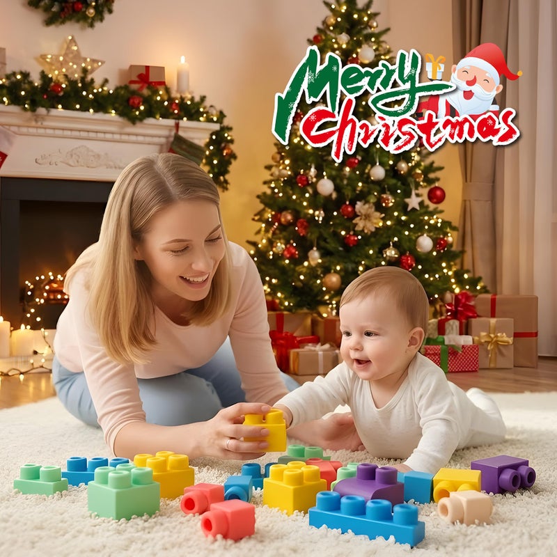 ROHSCE Soft Building Blocks for Toddlers, Large Building Blocks Stacking Blocks for Babies 6 Months and Up Stem Toddler Gifts, Teething Toys, 40 PCS - Image 2