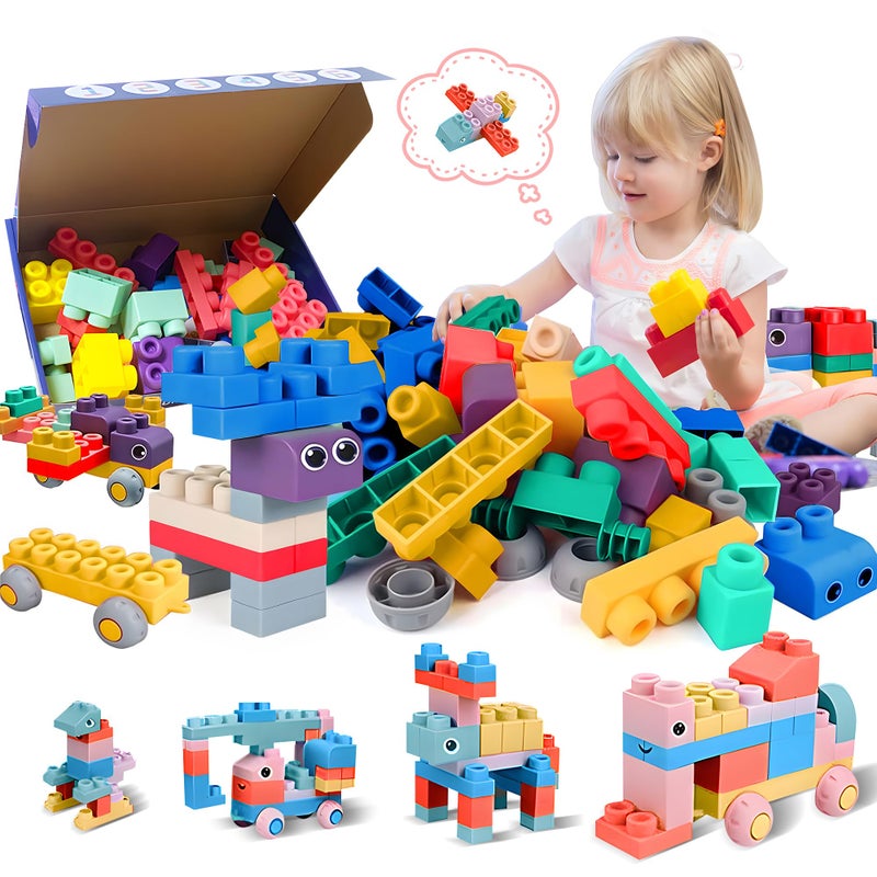 ROHSCE Soft Building Blocks for Toddlers, Large Building Blocks Stacking Blocks for Babies 6 Months and Up Stem Toddler Gifts, Teething Toys, 40 PCS - Image 1