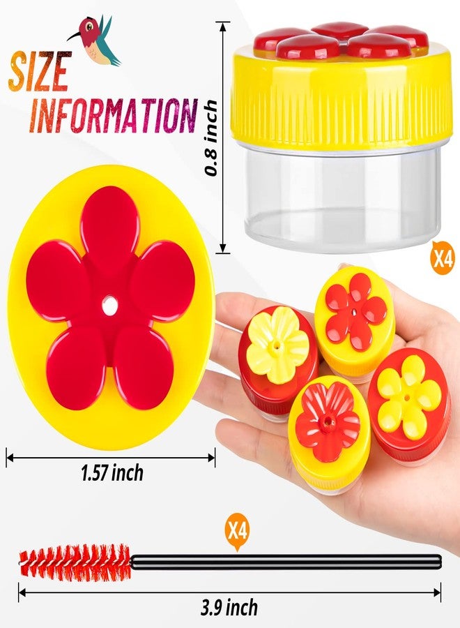ZHBDMGK Hand Hummingbird Feeder, 4Pcs Mini Flower Hand held Hummingbird Feeder with 4Pcs Cleaning Brush, Window Humming Wild Bird Feeders for Outdoor Supplies - Image 2