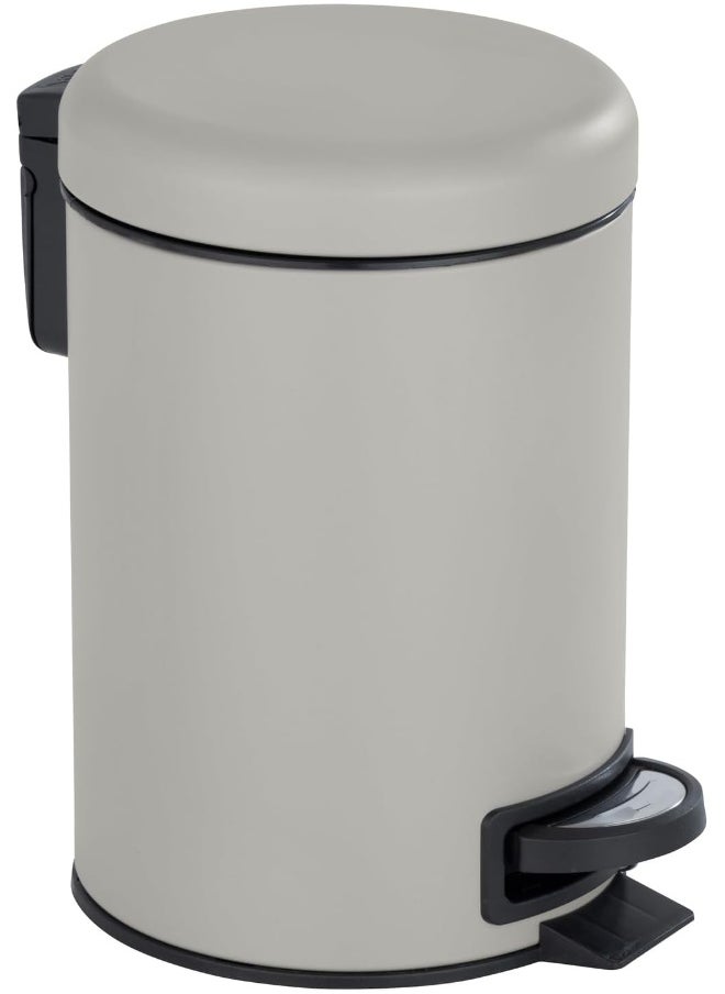Wenko - Wenko Leman Series Pedal Bin, Grey: Foot Pedal Operation, Removable Inner Bucket, Bathroom or Kitchen Bin- 3 Liter - Image 1