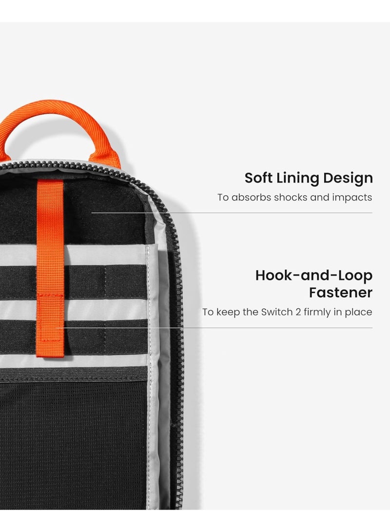 Tomtoc GameOn-G49 Sling Crossbody Bag for Nintendo Switch 2 Console – Protective Travel Gaming Chest Pouch Case with 8 Game Card Slots, Fits Charger & Accessories  - Image 3
