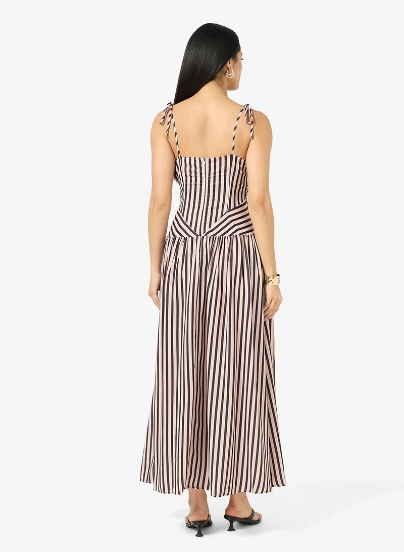 Ella  Striped A-line Dress for Women | Best Price UAE