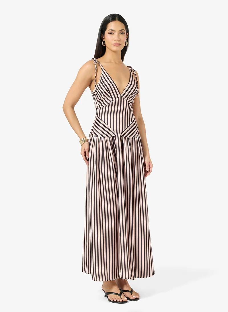 Striped A-line Dress