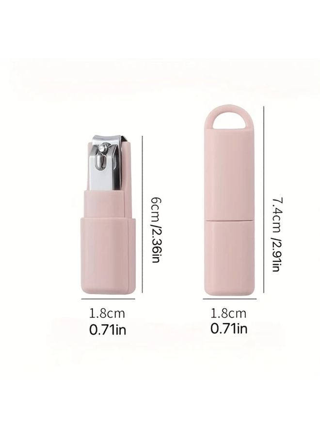 Pink Stainless Steel Nail Clipper Anti Splash Sharp Durable Concave Blade Edge Easy Trimming Portable Home Nail Care Tool - Image 5