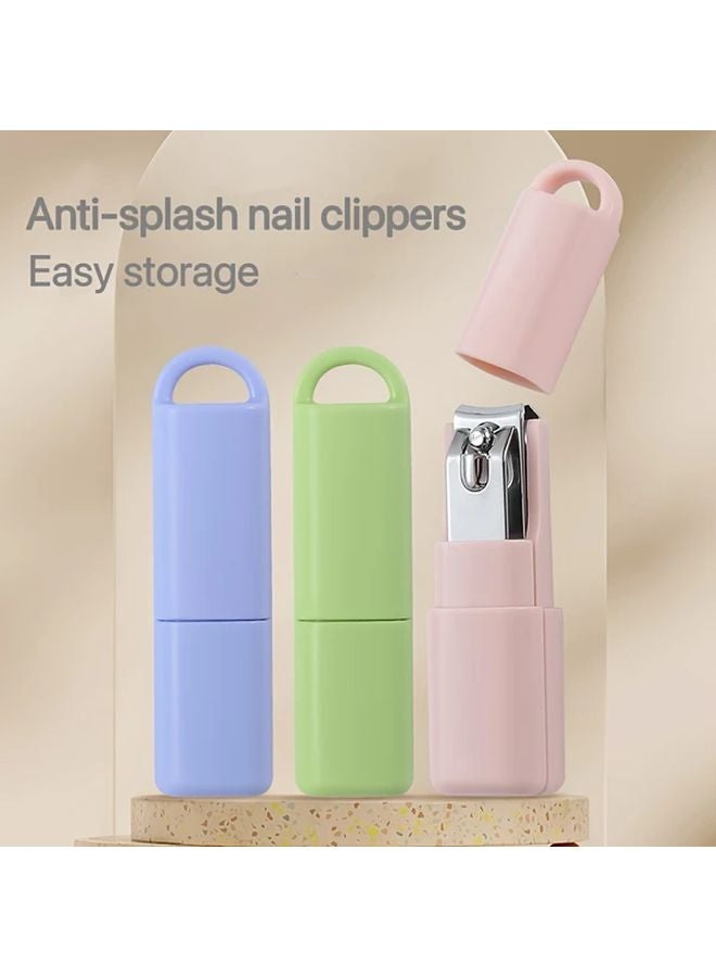 Pink Stainless Steel Nail Clipper Anti Splash Sharp Durable Concave Blade Edge Easy Trimming Portable Home Nail Care Tool - Image 2