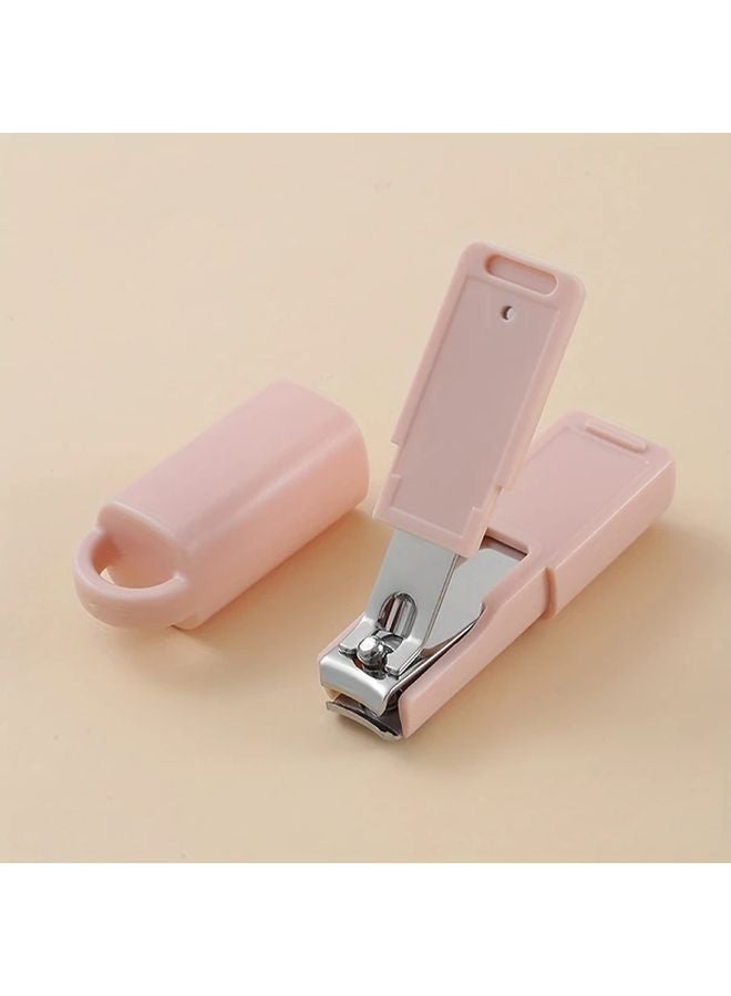 Pink Stainless Steel Nail Clipper Anti Splash Sharp Durable Concave Blade Edge Easy Trimming Portable Home Nail Care Tool - Image 1