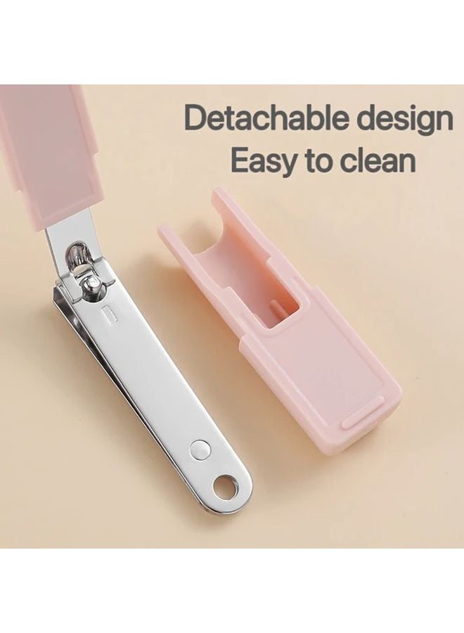 Pink Stainless Steel Nail Clipper Anti Splash Sharp Durable Concave Blade Edge Easy Trimming Portable Home Nail Care Tool - Image 3