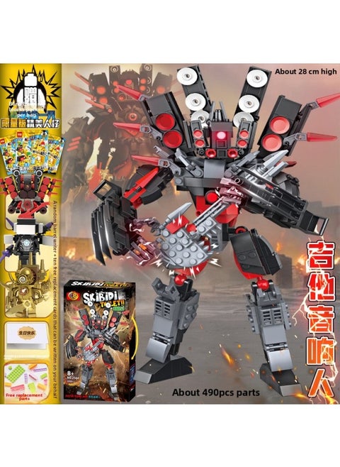 Titan TV Man 3.0 Upgraded Return Toilet Man And Monitor Man Building Blocks Assembled Boys Toys-Color:Heavy Titan Speaker [axe Guitar] Ultimate Form Comes With A Toilet Man