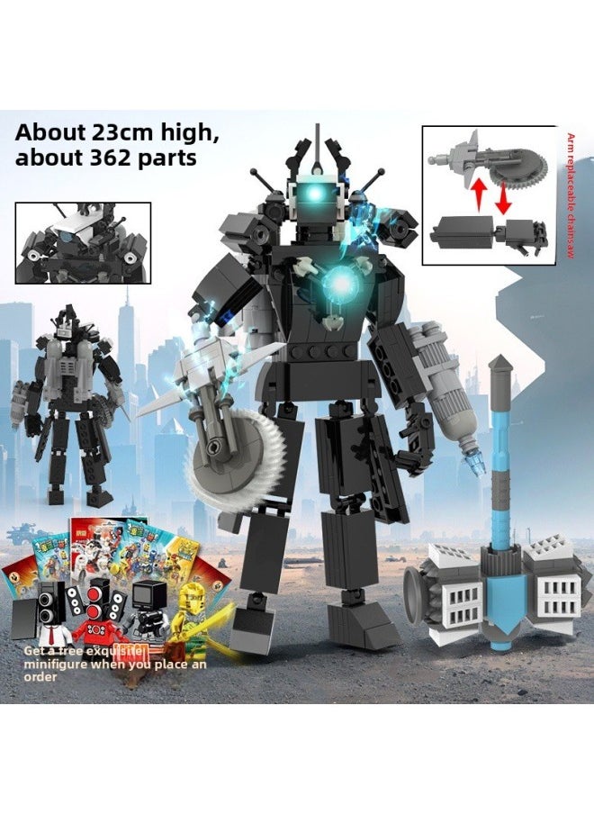 Titan TV Man 3.0 Upgraded Return Toilet Man And Monitor Man Building Blocks Assembled Boys Toys-Color:Heavy Titan Speaker [axe Guitar] Ultimate Form Comes With A Toilet Man