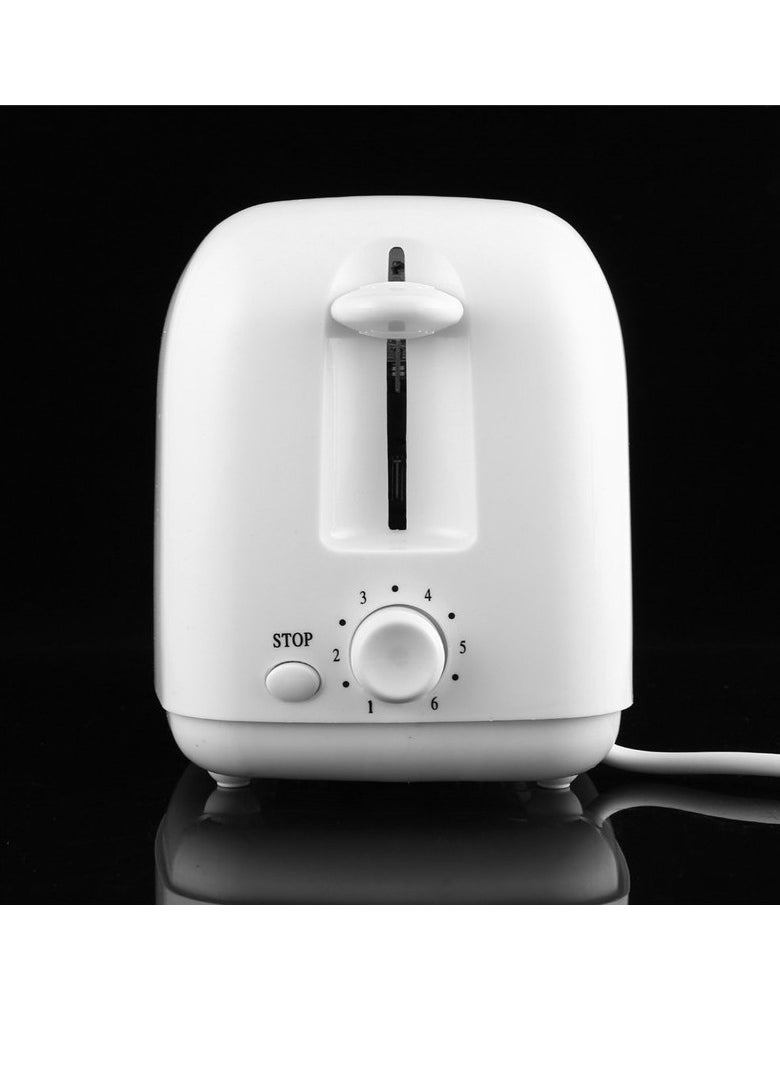 sokany - 700W 2 Wides Slot Slice Breakfast Bread Toaster, Electric Sandwich Breakfast Bread Maker Kitchen Bread Heating Machine for Family Daily Use at Home, Adjustable 6 Browning Control, HJT-022 (White) - Image 1