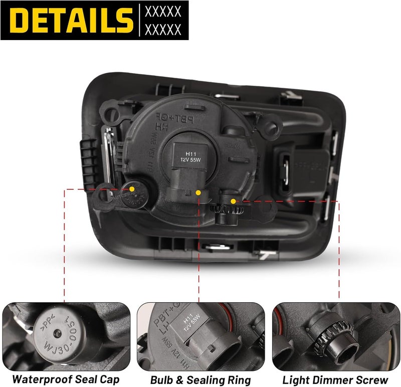 AUTOFREE Fog Lights for 2017-2018 Titan & 2016-2019 Titan XD with H11 Bulbs - Clear Lens - Image 4
