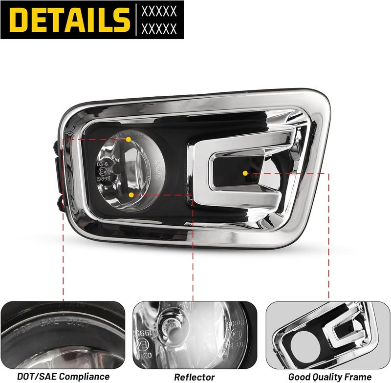 AUTOFREE Fog Lights for 2017-2018 Titan & 2016-2019 Titan XD with H11 Bulbs - Clear Lens - Image 3