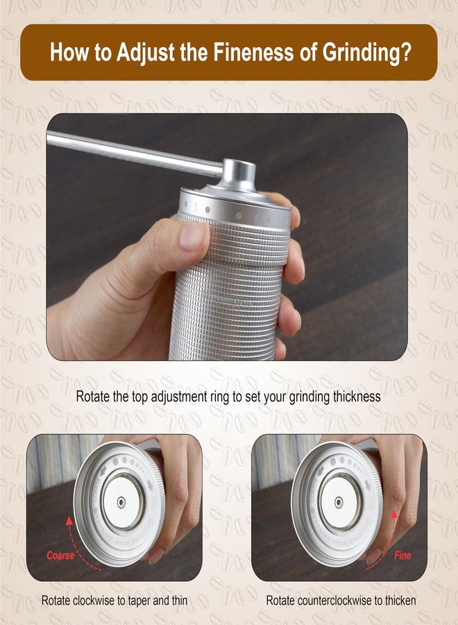 NewlukPro M7 Manual Coffee Grinder, Capacity 35g, Seven Segment Burr Sharpening, 48 External Grind Settings, for Manual Coffee Mill Poured Over French Espresso - Image 3