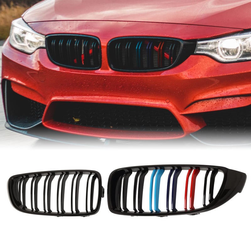 BILLDIO F32 Grille Front Kidney Color Grill Compatible with BMW 4 Series F32F33F36 20142020 428i 430i 435i 440i 20152019 F82 F83 M4 3 Series F80 M3Double Slats 2Pcs