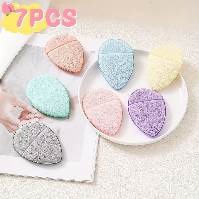 7 Pcs Mixed Color Pack Deep Cleansing Exfoliating Facial Sponges Reusable Hydrophilic Pu Material For Normal Skin Types Beauty Skincare - Image 5
