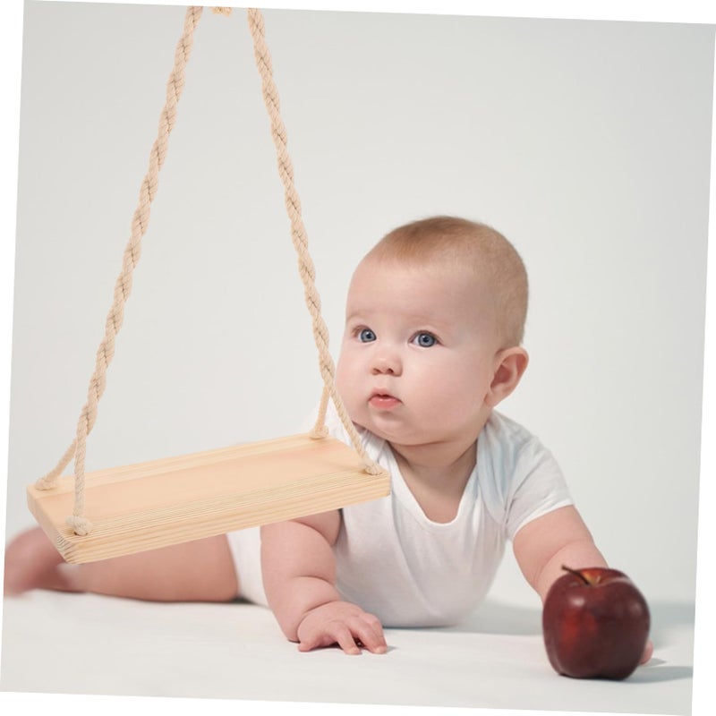 Brown Wooden Swing Chair For Baby Photography And Home Decor Nursery Prop - Image 4