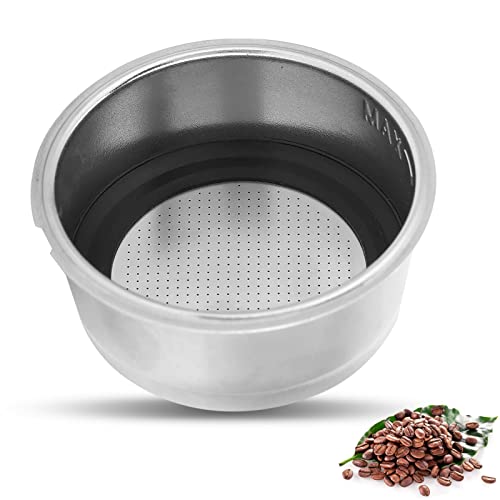 Agatige 51mm 2 Cups Portafilter Filter Basket, Stainless Steel Pressurized Mesh Coffee Filters Bottomless Portafilter Coffee Machines Accessories for Semi-Automatic Coffee Machine Series(2 Cup) - Image 1