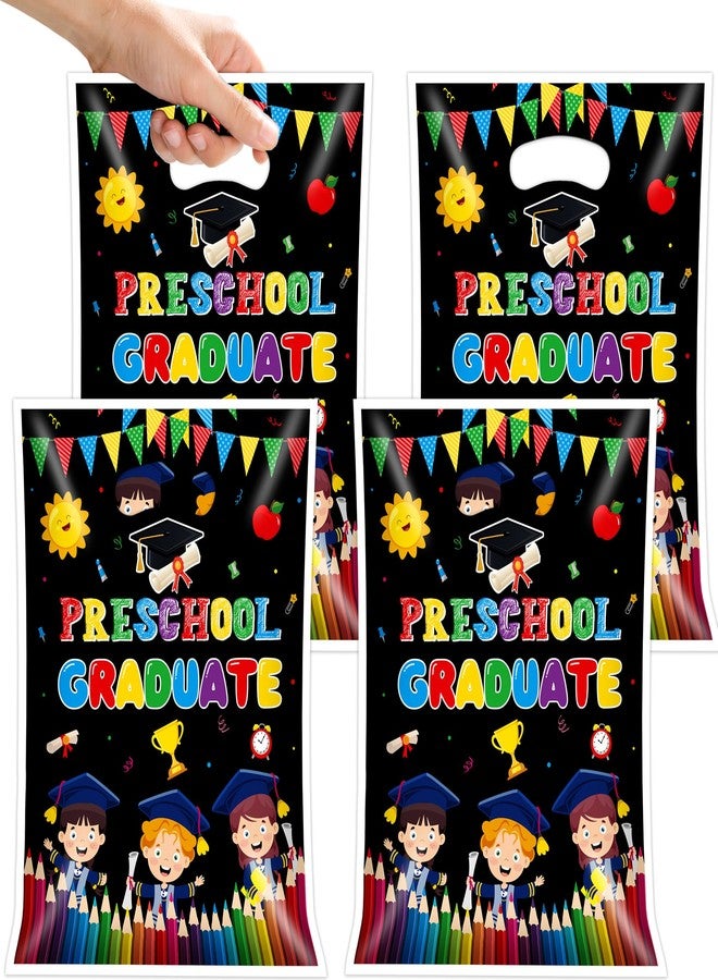 FUULOXE 100 Pcs Preschool Graduation Gift Bags with Handles,Plastic Party Favor Bags for Preschool, Class of 2026 Kids Graduation Supplies - Image 1