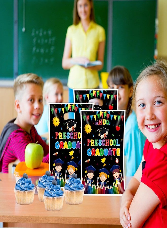 FUULOXE 100 Pcs Preschool Graduation Gift Bags with Handles,Plastic Party Favor Bags for Preschool, Class of 2026 Kids Graduation Supplies - Image 4