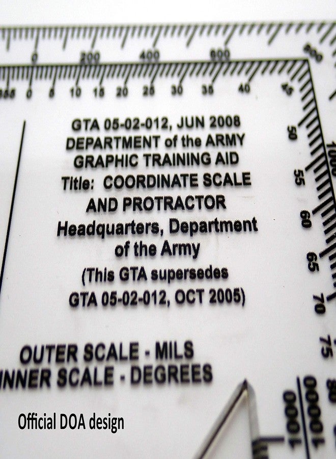 MTT PL Military Map Protractor — US Army GTA 05-02-012 Coordinate Scale | Land Navigation | Degrees & Mils | 1:25,000–1:100,000 | PETG | Made in Australia - Image 3