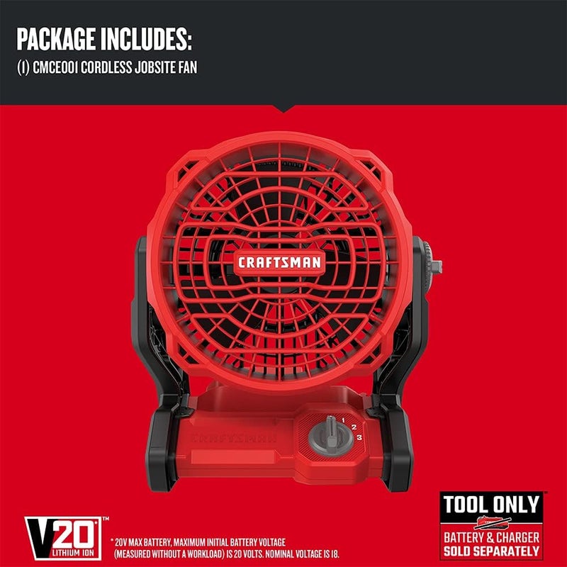 CRAFTSMAN 20V MAX Cordless Fan Tool Only CMCE001B Red - Image 3