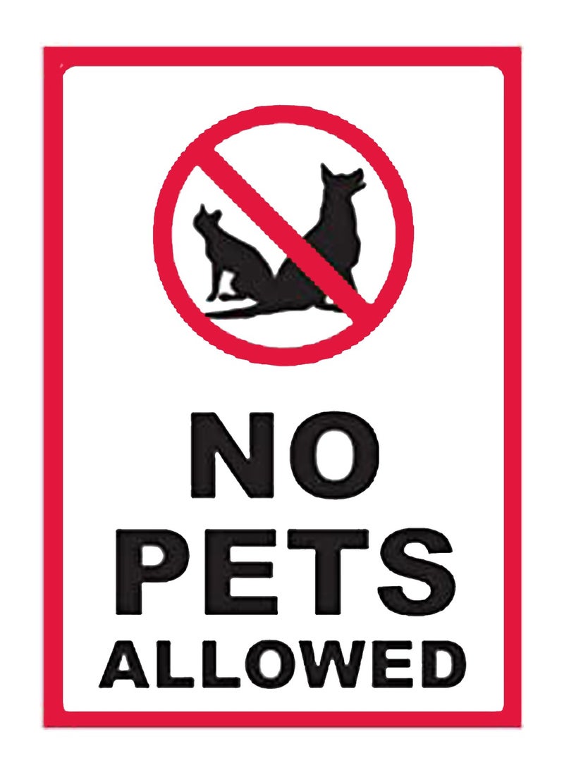 Generic Guidance sign No dogs or cats No animals allowed Adhesive sticker for hotels  - Image 2