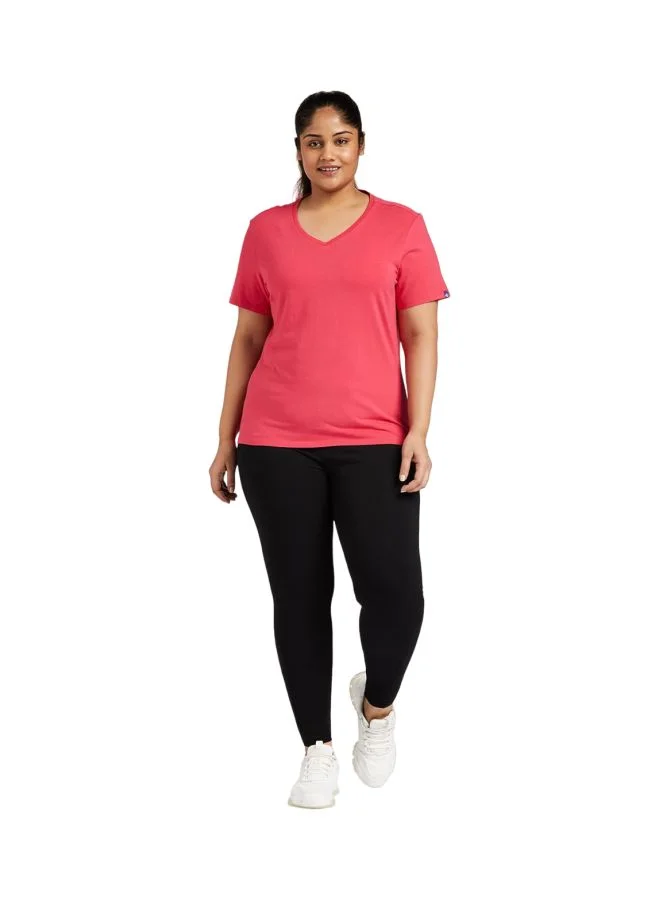Jockey RUBY 1359 Women Super Combed Cotton Elastane Stretch Regular Fit Solid V Neck Half Sleeve T Shirt for Women | Best Price UAE