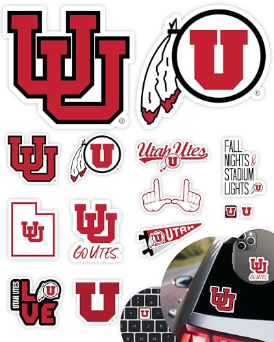 PartyKandy Utah Utes Stickers for Gift Car Water Bottle Laptop and Phone for UofU Football Fans and University Graduates Utah Utes - Image 1