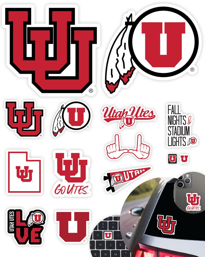 PartyKandy Utah Utes Stickers for Gift Car Water Bottle Laptop and Phone for UofU Football Fans and University Graduates Utah Utes - Image 3