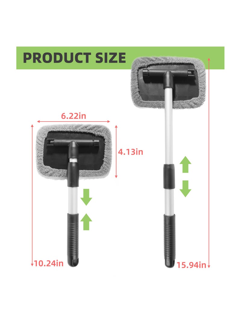 Beauenty Reusable Windshield Cleaner Tool with Microfiber Cloth and Extendable Handle - Perfect for Cars, SUVs, Kitchens, Bathrooms, Windows, and TVs - Essential Car Cleaning Accessory - Image 3