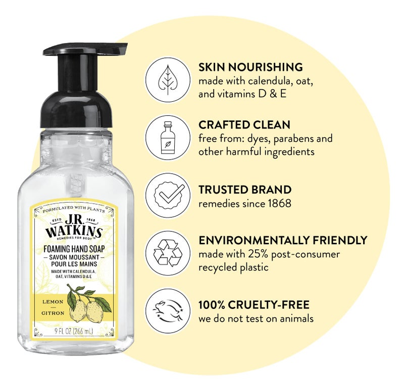 WATKINS 20626 9 oz Lemon Scent Foaming Hand Soap - Image 1