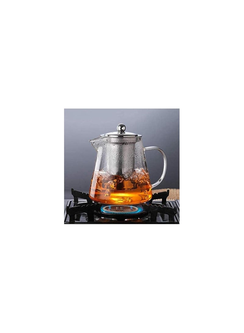 LIHAN 450ml Glass Teapot Stovetop with Stainless Steel Removable Infuser Tea Pot,Mini Size Glass Borosilicate Clear Teapot Tea Kettle,for Blooming Tea and Loose Leaf Tea Maker Tea  - Image 3