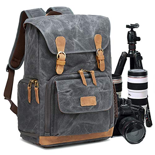 UBAYMAX Camera Backpack, DSLR SLR Waterproof Canvas Camera Bags Rucksack 15.6 inch Laptop Bag Travel Bag for Canon Nikon Sony Camera and Lens Tripod Accessories - Image 1