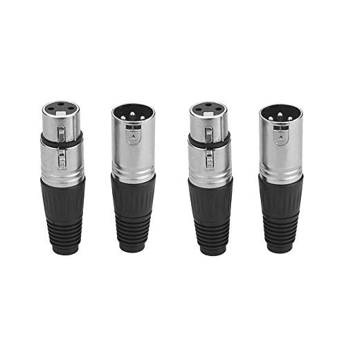 Eightnoo 2 Male + 2 Female 3 Pin XLR Solder Type Microphone Line Plug Connector Mic Audio Socket (Pack of 4) - Image 1