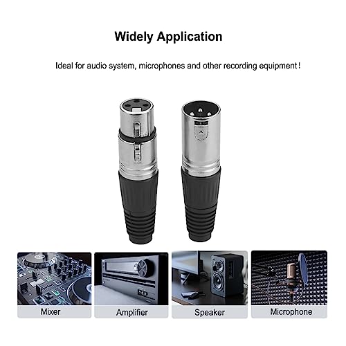 Eightnoo 2 Male + 2 Female 3 Pin XLR Solder Type Microphone Line Plug Connector Mic Audio Socket (Pack of 4) - Image 5