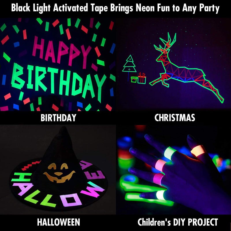 Whaline شريط غافر نيون 6 ألوان من واهلين يتلألأ في الظلام تحت الضوء الأسود - Image 5