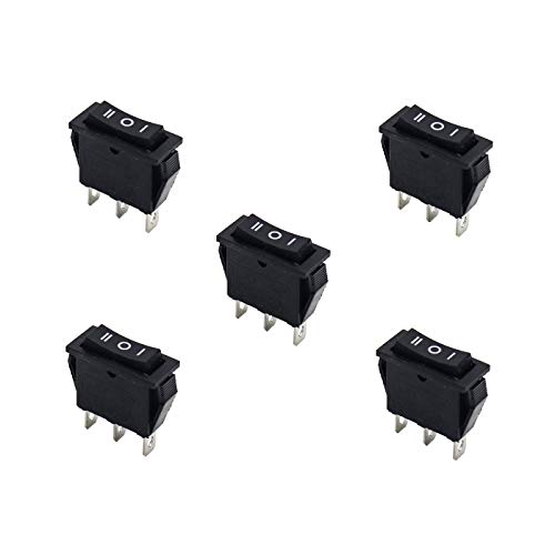 Electronicspices Electronic Spices 5PCS 15A 250V 30A 220V Large Rectangle Black Rocker Switch 3 Position DC 12V ON-OFF Power Switch - Image 1
