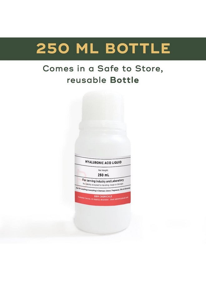 BRM CHEMICALS سائل حمض الهيالورونيك من BRM Chemicals 250 مل لصنع السيروم، تركيبات الجمال المضادة للشيخوخة، مرطب وصنع لوشن، صناعة مستحضرات التجميل والعناية الشخصية DIY للوجه والشعر والبشرة والجسم - Image 2