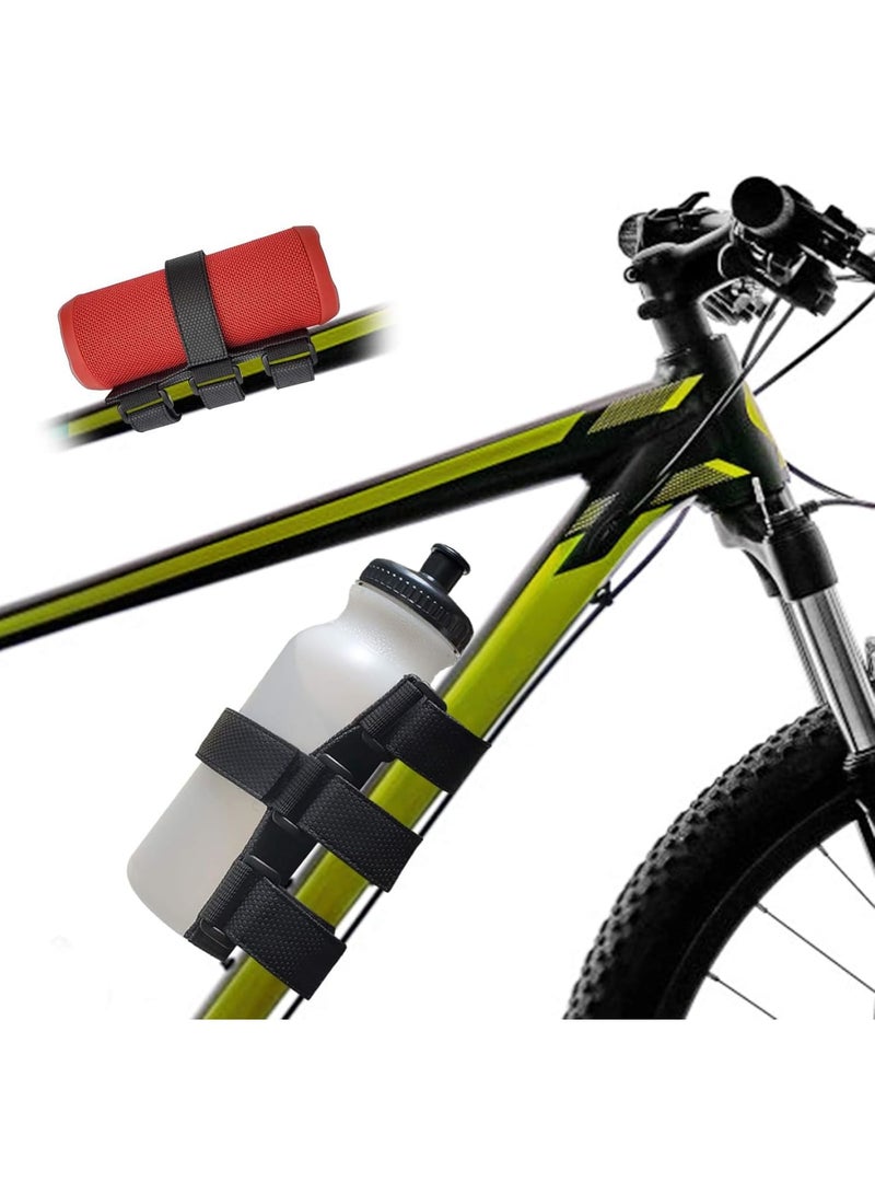 SOLARAE Bicycle Bottle Holder No Screws, Double Fix with Removable Velcro for Bottle Cage, Universal Bike Accessories Strap Mount for Water Bottle, Compatible with Mountain Bicycle, Scooter, Golf Cart - Image 1
