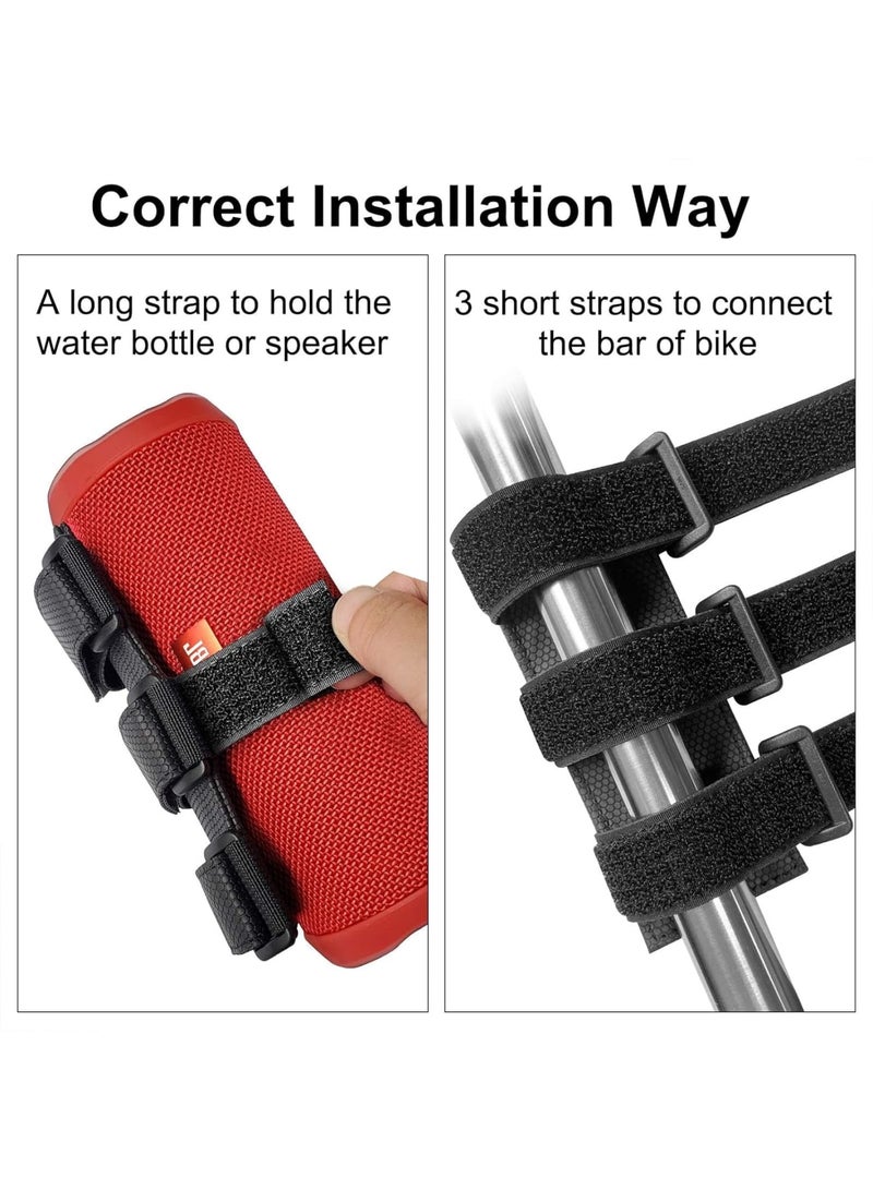 SOLARAE Bicycle Bottle Holder No Screws, Double Fix with Removable Velcro for Bottle Cage, Universal Bike Accessories Strap Mount for Water Bottle, Compatible with Mountain Bicycle, Scooter, Golf Cart - Image 3
