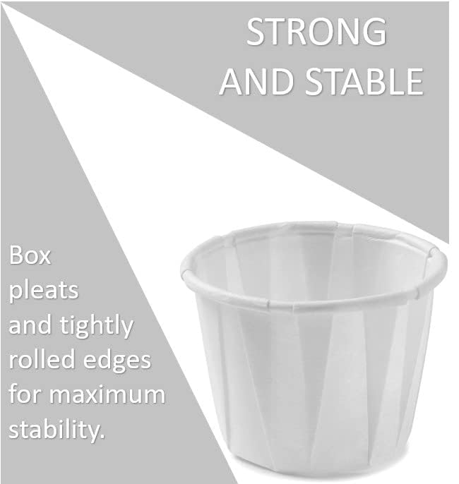 Vakly Small Disposable Paper Souffle Medicine Cups 1/2 Ounce [Pack of 250] 0.5 oz Portion Cups for Medication Distribution  Pills  Tasting  Condiments  Food and Dessert Serving (250) - Image 5