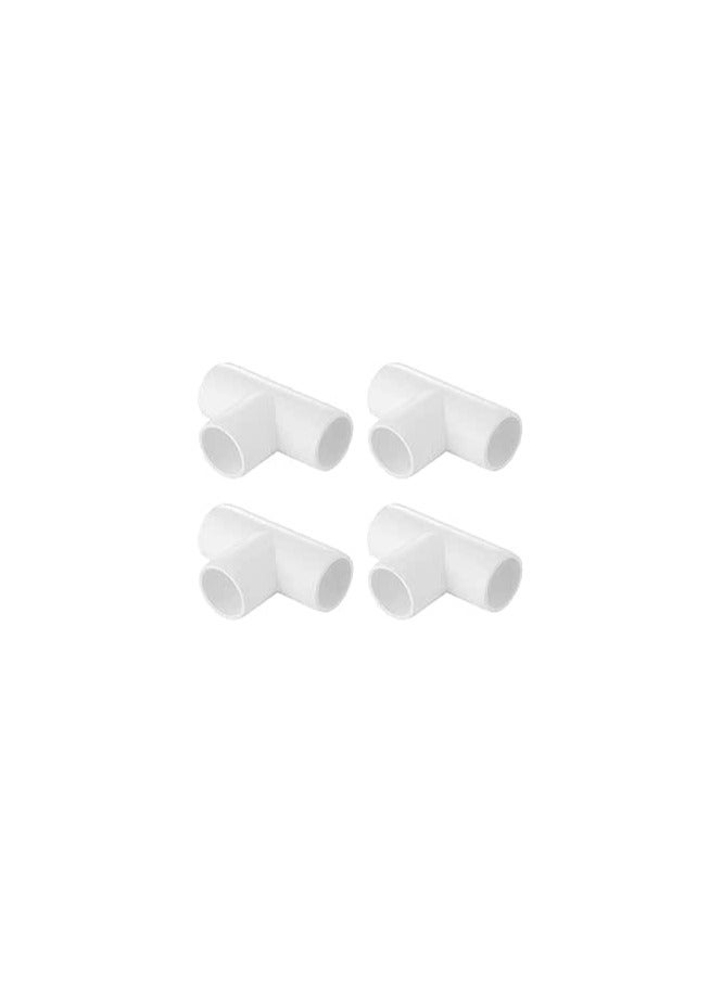 Meridian 1" Plastic Pipe Fitting Elbow Tee – Pack of 4, White - CT - Image 2