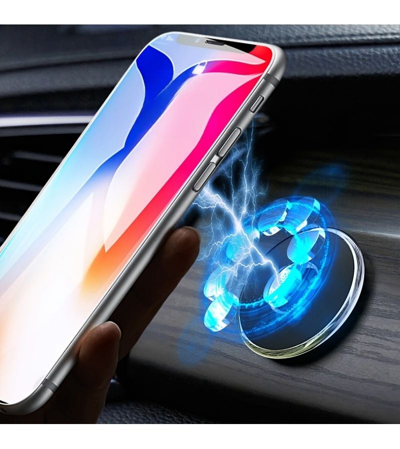 Silver Silver Metal Aluminum Alloy Strong Magnetic Car Phone Holder With Mounting Sheet - Image 3