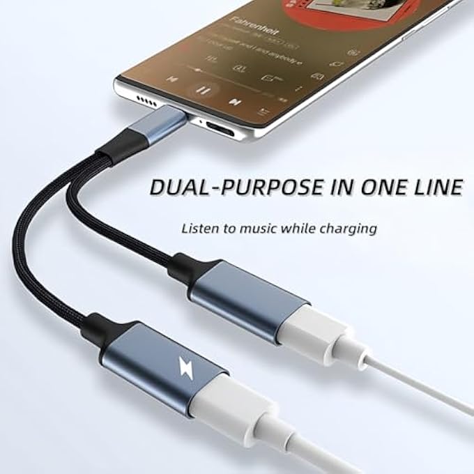 rayihni USB C SPLITTER,US/B C DOUBLE ADAPTER,USB TYPE C DOUBLE SPLITTER HEADPHONE & CHARGER ADAPTER,USBC SPLIT/TER 2 PORT,US/B C HUB,STURDY & DURABLE,2 IN 1 MULTI-FUNCTION ADAPTER,WIDELY COMPATIBLE - Image 2