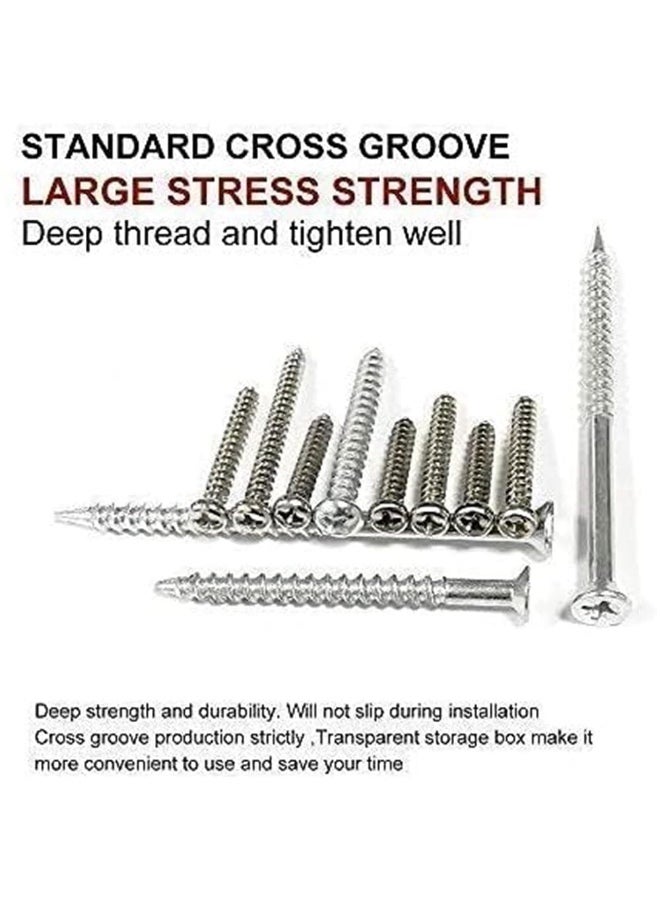 Anmi 300Pcs Drywall Anchors and Screws Assortment Kit Plastic Wall Anchors Flat Head Screws M6 M8 25mm-80mm with Storage Box - Image 4