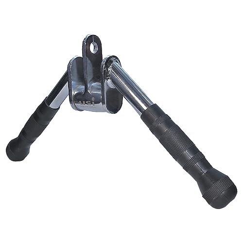 USI UNIVERSAL Cable Machine Attachment LAT Pulldown Attachments Home Gym Triceps Pull Down Attachment Cable Machine Equipments for Home Gym (Silver- Revolving V-Shaped Bar) - Image 2